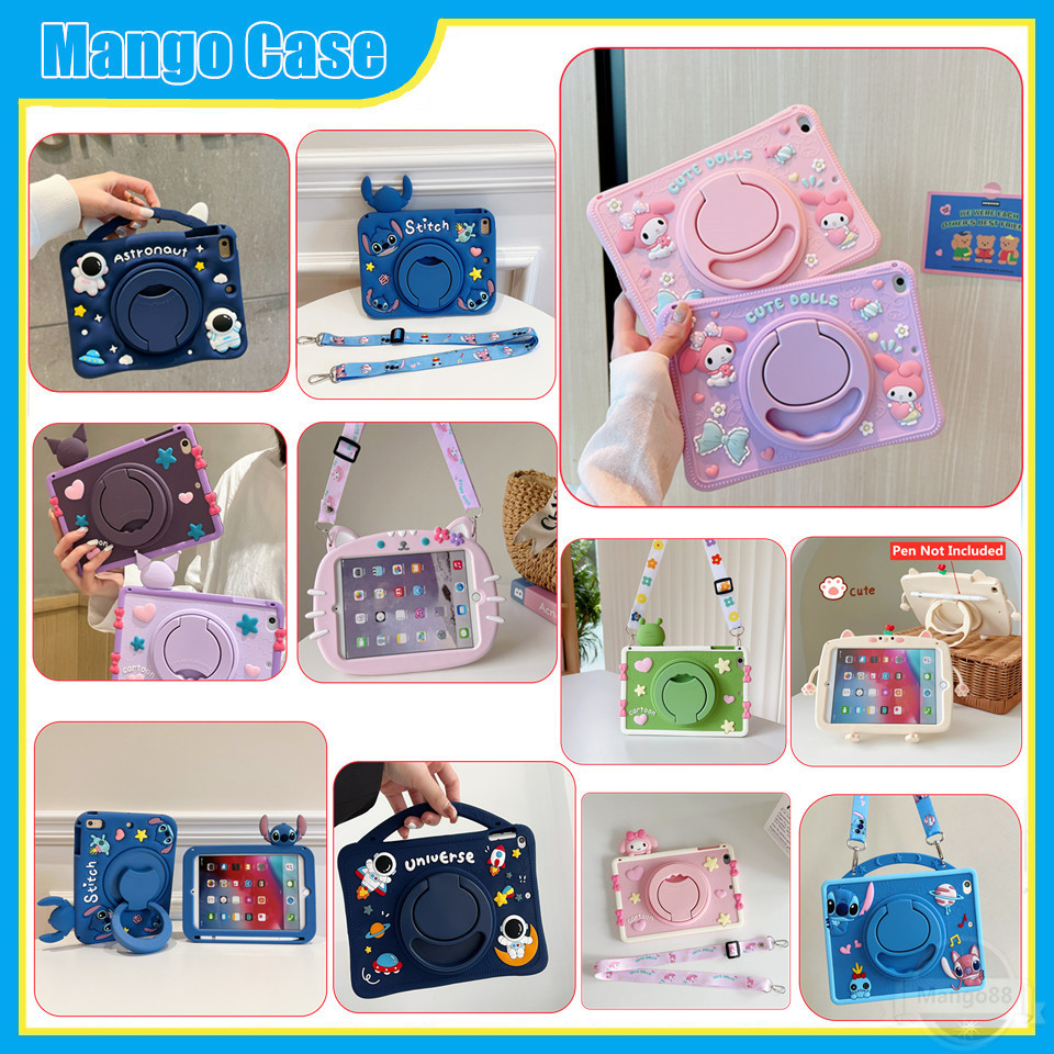 Ốp Lưng Cho iPad 11th (A16) 2025 iPad Air 11 "2025 M3 / 2024 M2 Dây Đeo Silicon 360 Xoay Đứng Dây Đeo Keo Mềm Có Thể Gập Lại Đứng Bao Đứng Vỏ Máy Tính Bảng