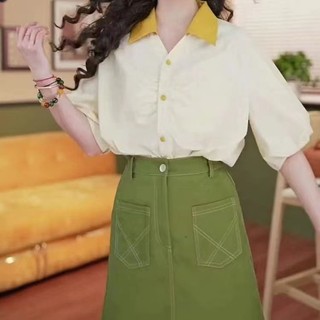 Retro Áo Thiết Kế Niche Cảm Thấy Phù Hợp Với Tính Khí Lỏng Lẻo Tay Ngắn Vận Chuyển Áo Sơ Mi Mới Phong Cách Hồng Kông Mùa Hè
