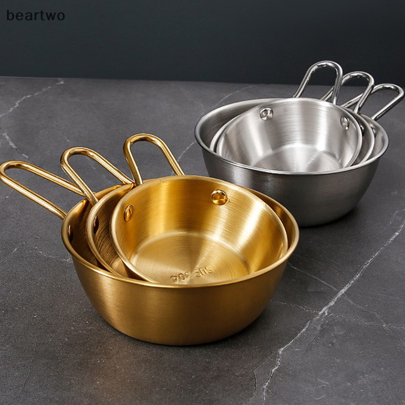 < Beartwo > Bát rượu gạo tròn có tay cầm bằng thép không gỉ Bát đựng nước sốt thực phẩm gia dụng Cốc Bộ đồ ăn Đồ ăn Đồ dùng nhà bếp Đẹp