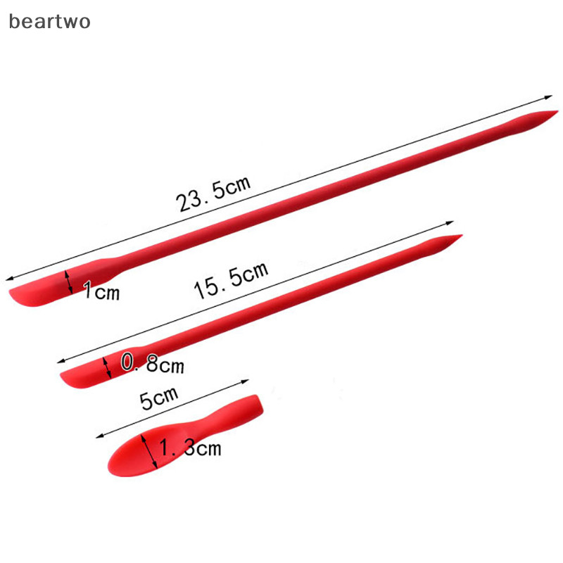 < Beartwo > Thìa Silicon Chai Mỏng Dụng Cụ Cạo Chai Silicon Mặt nạ Tiện Ích Bàn Chải Linh Hoạt Dụng Cụ Cạo Silicon Đẹp BPA Free Dụng Cụ Nhà Bếp