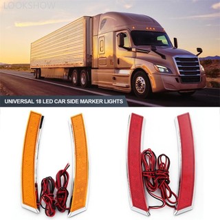 Lookshow 2 Chiếc Đa Năng 18 LED Xe Bánh Xe Lông Mày Bên Đánh Dấu Dính Vỏ Nhựa Biến Tín Hiệu Đèn K4L9