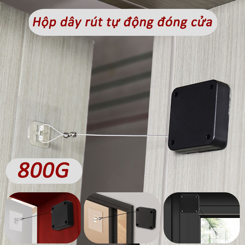 Hộp dây rút tự động đóng cửa，Tự động đóng dây rút cửa，không cần Khoan Đục，Đệm để đóng cửa dễ dàng