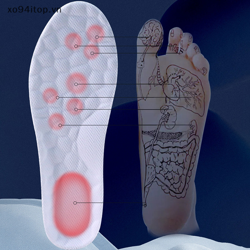 Xoitop Độ Đàn Hồi Cao Su Thể Thao Đế Lót Giày Mềm Hỗ Trợ Vòm Đế Chỉnh Hình Thoáng Khí Khử Mùi Chống Sốc Đệm VN