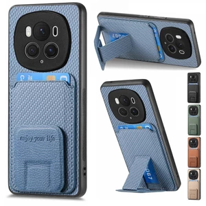 Dành Cho Honor X9D X7D X9c X8c X9b X7b X6b Magic 8 Pro Magic 7 Pro 6 Pro Ví Sợi Carbon Vỏ Đựng Thẻ Khe Cắm