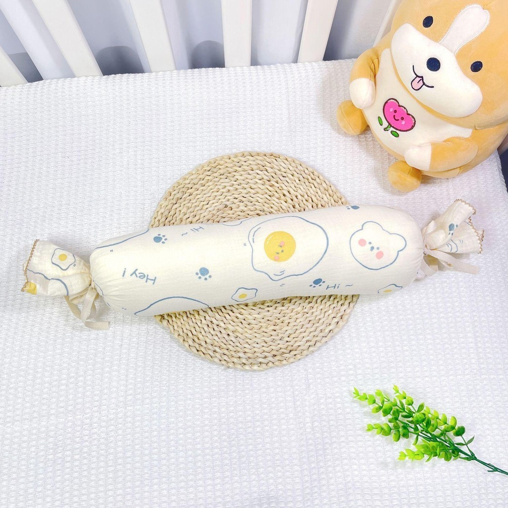 Gối ôm cho bé, gối ôm hình kẹo từ xô muslin kết hợp với ruột bông kháng khuẩn, vỏ có thể tháo rời BNC01 Voi Gối Ngủ