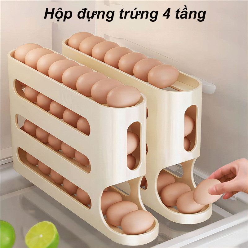 Trượt Trứng Hộp Bảo Quản，Bảo quản tủ lạnh，hộp đựng trứng trượt，Giá Đỡ Cán Tự Động Hộp Đựng Trứng,khay trứng tủ lạnh