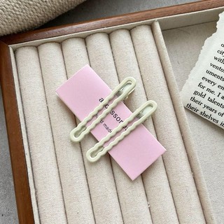 Kẹp tóc dễ thương màu kẹo ASDFGER, Kẹp tóc màu trơn hợp kim có mặt gợn sóng, Kẹp tóc