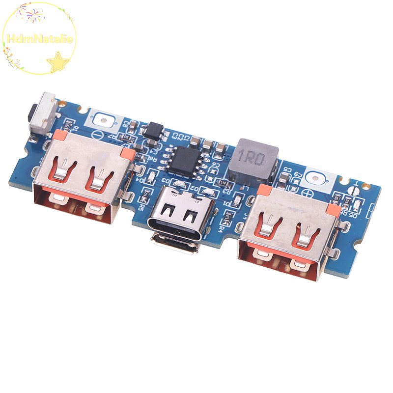 Hdmnatalie DIY Bo Mạch Chủ 5V 2.4A Micro Type-C Di Động Lithium Sạc Ban LED Dual USB 18650 Booster Module VN