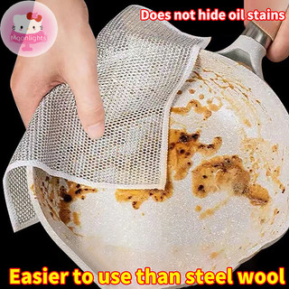 Moonlights Dây Thép Dishcloth Khăn Lau Chống Dầu Bếp Nồi Chảo Món Ăn Cà Phê Vết Bẩn Lau Khăn Ăn EN