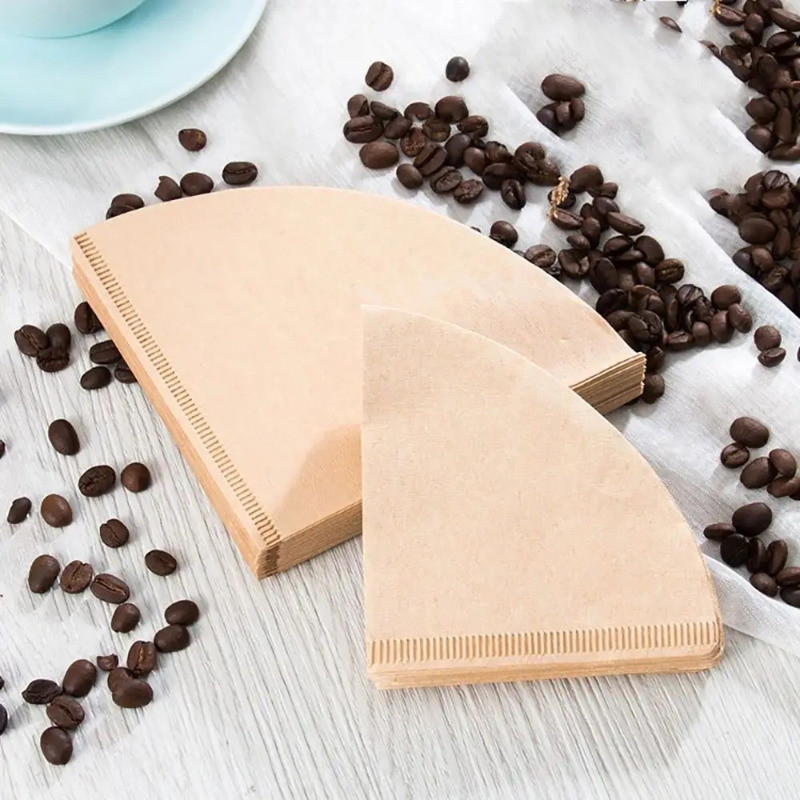 50 / 100 Cái Bộ Lọc Cà Phê Màu Tự Nhiên / Giấy Bột Gỗ Được Chứng Nhận An Toàn