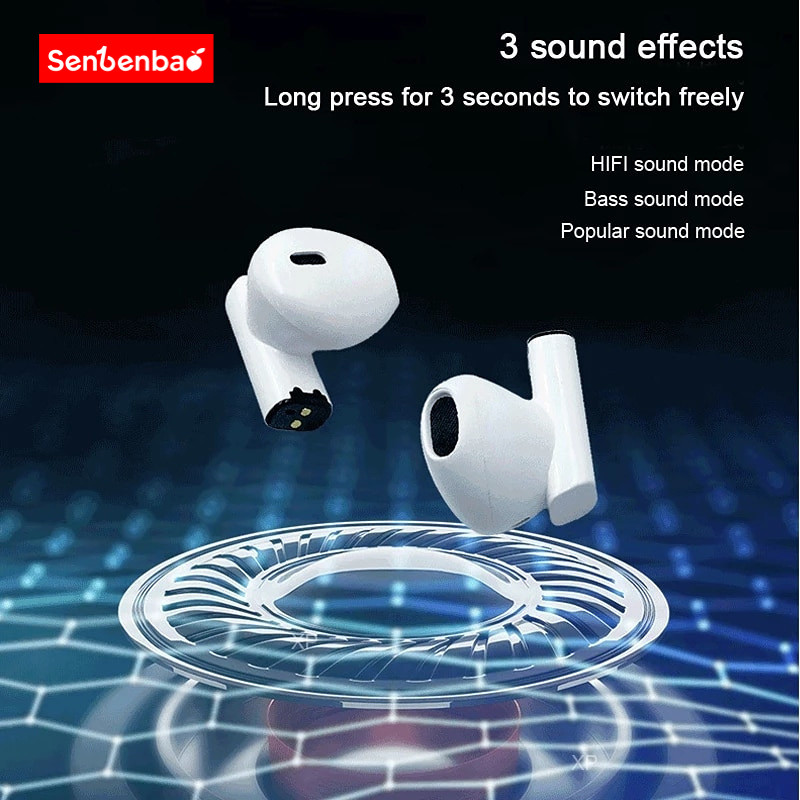Tai nghe Bluetooth không dây SenbenbaoTWS Pro 5S Tai nghe thể thao HiFi Stereo Chống nước Tai nghe chơi game