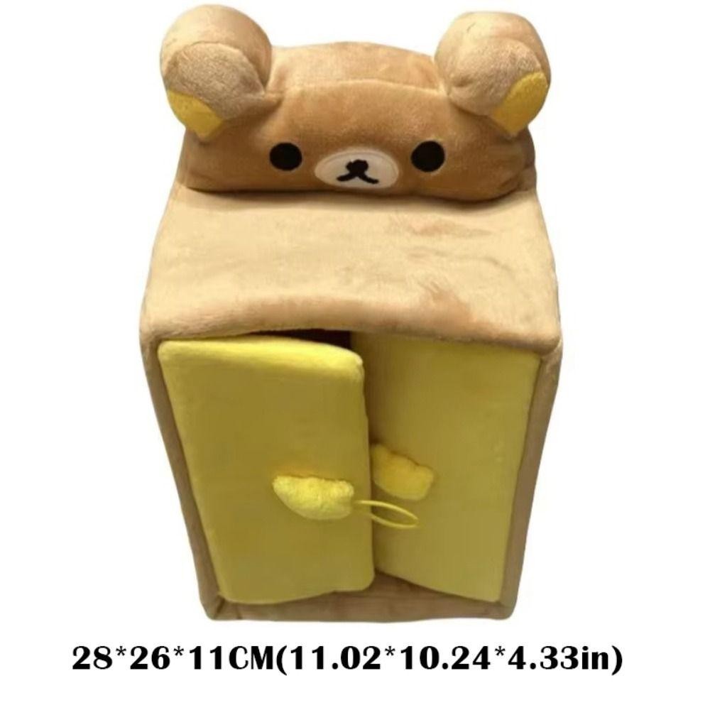 HIGHVIEWLS Rilakkuma Tủ quần áo gấu thư giãn, Lưu trữ văn phòng phẩm hoạt hình vui nhộn, Lưu trữ máy tính để bàn Kawaii sang trọng 2025