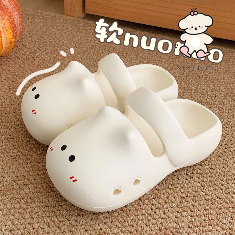 Xixitiao Phong Cách Mới Bé Gái Dễ Thương Kitty Mũi Che Phủ Dép Mùa Hè 2024 Mặc Ngoài Trời EVA Mềm Đế Dày Giày Đi Biển ins