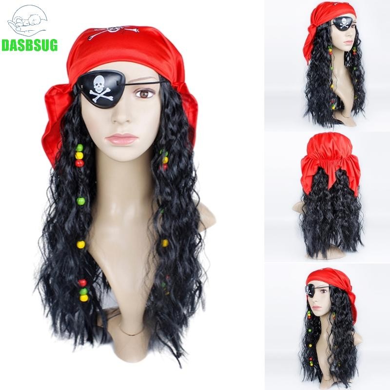 Bộ trang phục cướp biển DASBSUG với khăn quàng cổ bắt mắt Bộ trang phục cướp biển Halloween dành cho nam và nữ
