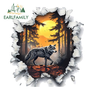 EARLFAMILY Sói Tự Nhiên Xé Xe Dán Xe Máy Windows Mũ Bảo Hiểm Thân Cây Ván Lướt Sóng Chống Thấm Nước JDM Vinyl Decal Chống Trầy Xước Hàng Thời Trang Ô Tô
