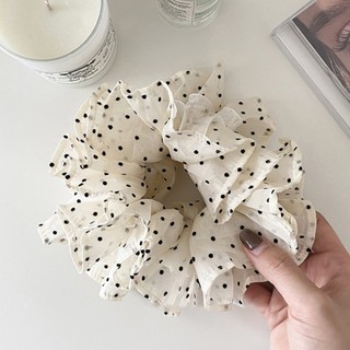Yoing / Phong Cách Hàn Quốc Phong Cách Nhẹ Nhàng Chấm Bi Xếp Ly Dây Buộc Tóc Phong Cách Ba Lê Thanh Lịch Nhiều Lớp Ren Phụ Kiện Tóc
