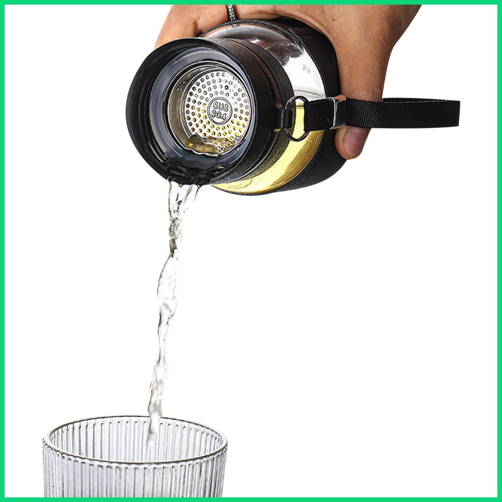 Chai pha trà thủy tinh Chai nước pha trà hai lớp 320ml Chai tách nước du lịch Di động jiwvn