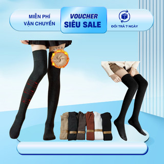 Tất Đùi Cao Cổ Lót Lông Nỉ Mùa Đông Giữ Ấm ( Tất Qua Gối Chống Tụt Chống Rét )