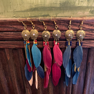 Bohemian Dài Lông Bông Tai Du Lịch Chụp Ảnh Tua Rua Bông Tai Vân Nam Độc Đáo Sửa Đổi Mặt Phụ Kiện Bông Tai