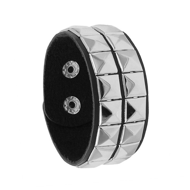VOng tay COO Punk vuông studded dây da - Thiết kế thời trang cho giới trẻ
