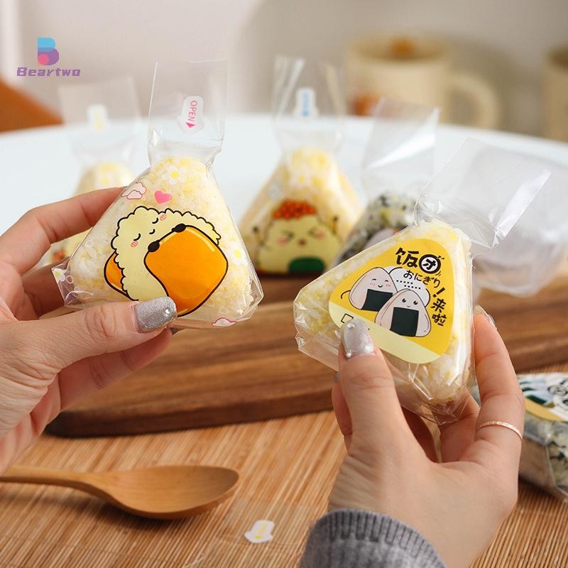 < Beartwo > 50 Chiếc Hoạt Hình Nhật Bản Đáng Yêu Cho Tam Giác Bao Bì Cơm Túi Onigiri Sushi Làm Sushi Khuôn Bento Accessorie Đẹp