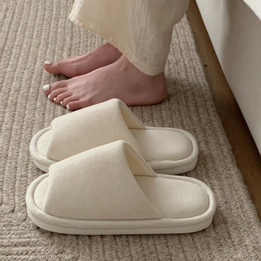 Xixitiao Cotton Vải Lanh Dép Đơn Giản Bốn Mùa Thoải Mái Đế Mềm Giày Sandal Nhà Nam Nữ