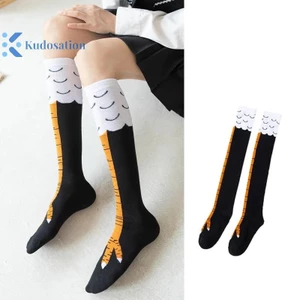 Kudosation Gà Chân Tất Nữ Trên Đầu Gối Dài Tất Hoạt Hình Ngộ nghĩnh Cotton Gà Chân Móng Vuốt Nữ 3D In Đùi Tất Cao