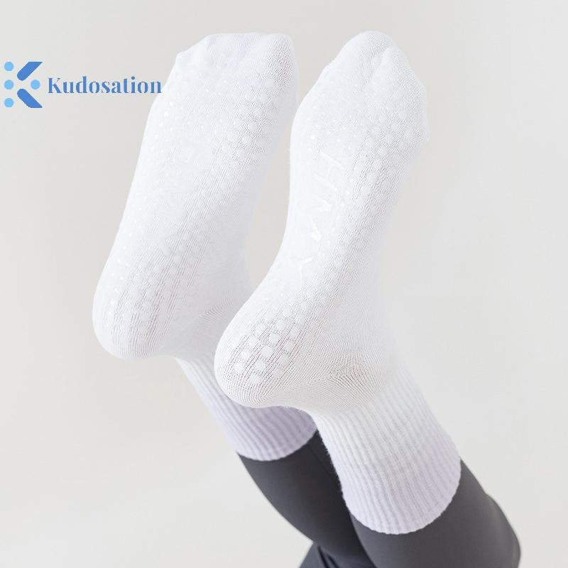 Kudosation Tất Tập Yoga Giữa Ống Chải Cotton Chống Trơn Trượt Sàn Silicon Thể Dục Lati Nữ Thể Dục Nhảy Tất Thể Thao