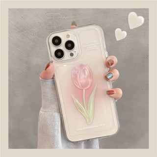 Hoa Đẹp Hoa Tulip Sang Trọng Hợp Thời Trang Vỏ Điện Thoại Di Động Cho IPhone15 14 13 12 Mini 11 Pro Xs Max X XR 7 6s Plus Vỏ Bảo Vệ Máy Ảnh TPU Chống Sốc
