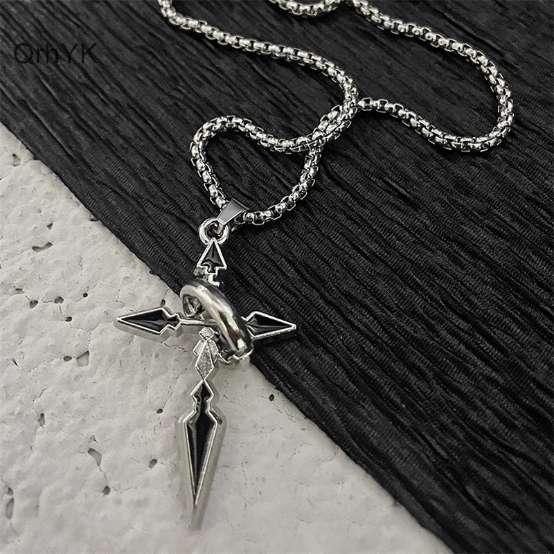 Thời Trang Nhà Máy Vintage Chữ Thập Mặt Dây Chuyền Vòng Cổ Cho Nam Đa Năng Dây Chuyền Hợp Thời Trang Mồ Hôi Punk Vòng Cổ Trang Sức Quà Tặng QrhYK