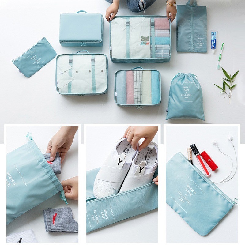 Set 7 Túi Đựng Đồ Du Lịch đa năng,Bộ 7 Túi Đựng Đồ Du Lịch Phân Loại Ngăn Nắp Dành Cho Vali,kín nước