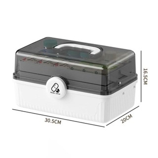 Hộp đựng thuốc JKDESIGN, Hộp đựng đồ trang sức bằng nhựa dung tích lớn, Hộp đựng thuốc di động nhiều lớp có thể gập lại Hộ gia đình