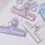 Kẹp chất kết dính AFTEROF, Giá đỡ kẹp tập tin đầy màu sắc trong suốt, Văn phòng phẩm Acrylic Đồ dùng học tập Dụng cụ tổ chức kẹp giấy
