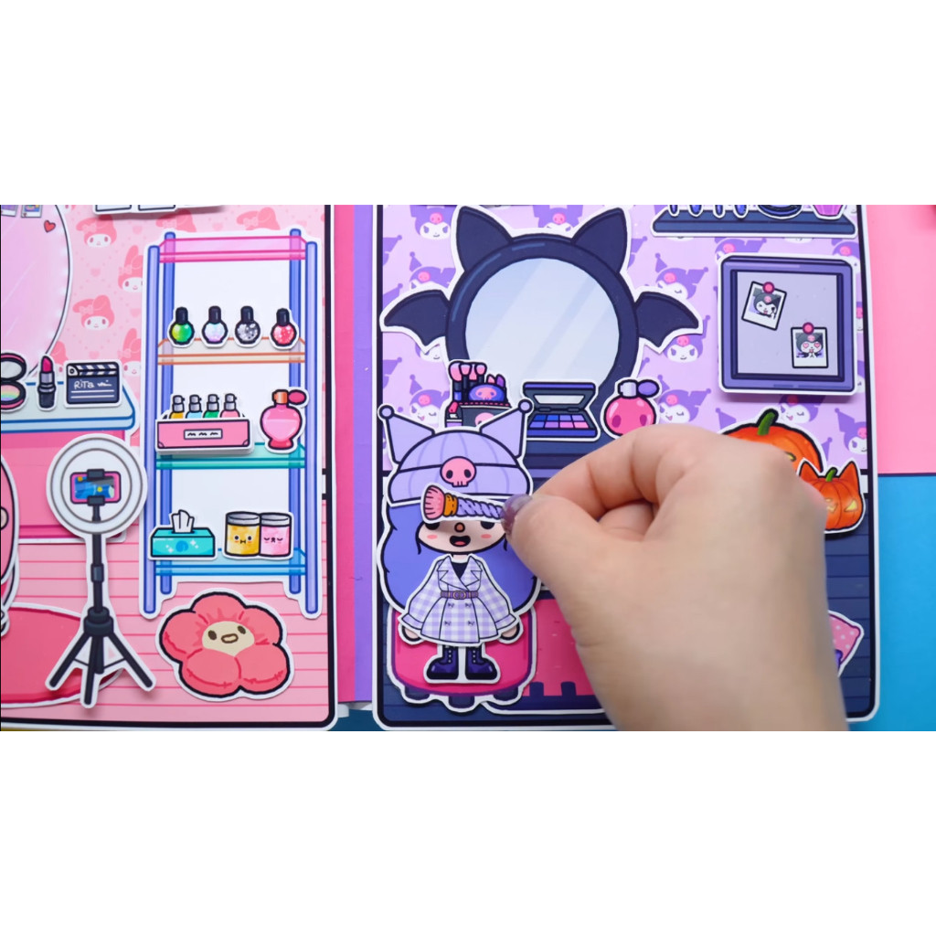Ngôi nhà của bé  Kuromi and Melody In Quiet Book Ngôi nhà búp bê đồ chơi giấy thủ công toca boca