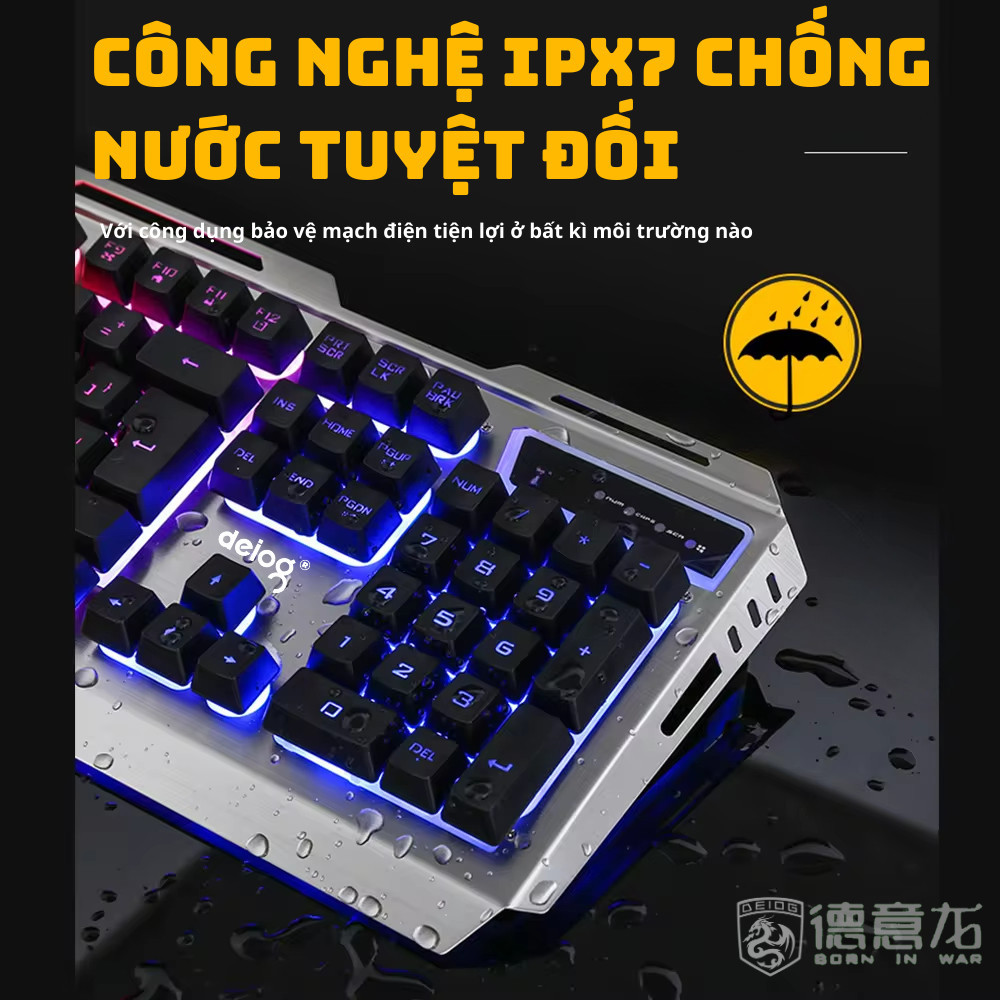 Combo bàn phím chuột có dây gaming chính hãng Deiog M313 Led 7 màu giả cơ 3600 DPI cao cấp 2026
