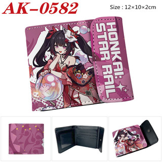 GC2 Honkai Star Rail Hoạt Hình Anime PU Ví Ngắn Sinh Viên Ví Đựng Tiền Xu In Đa Năng Khe Cắm Thẻ Túi