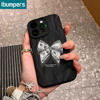 ibumpers Ốp lưng Iphone Hàn Quốc Đẹp Nơ Bướm In Hình Đen Ốp Điện Thoại Mỏng Silicone Mềm Chống Bẩn Chống Sốc Cho Iphone 15 14 12 13 11 Pro Max IP 7 8 Plus Iphon X XS