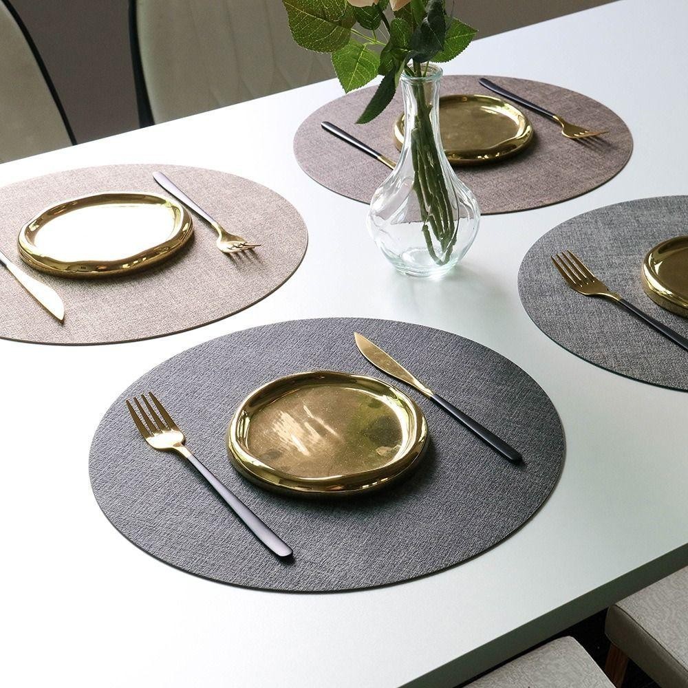 Tấm lót bàn tròn ELLSWORTH, Thảm trải bàn lớn 33cm, Bàn ăn Coaster chống trượt bằng nhựa PVC chịu nhiệt phong cách Bắc Âu