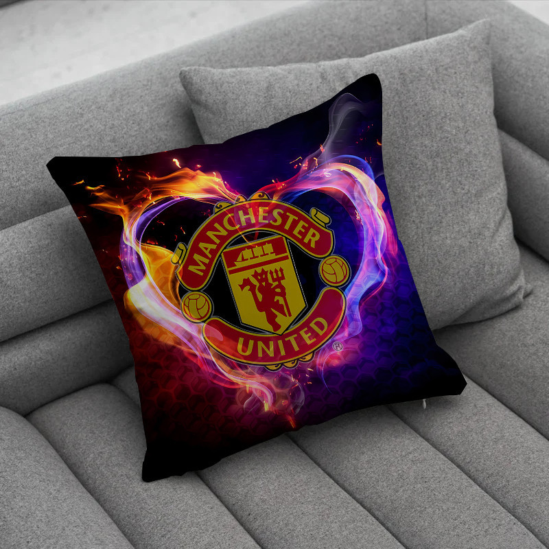 Manchester United FC Logo Ném Gối In Một Mặt Gối Phòng Khách Sofa Xe Quà Tặng Đệm Quà Tặng Trẻ Em Quà Tặng (Không Có Lõi)