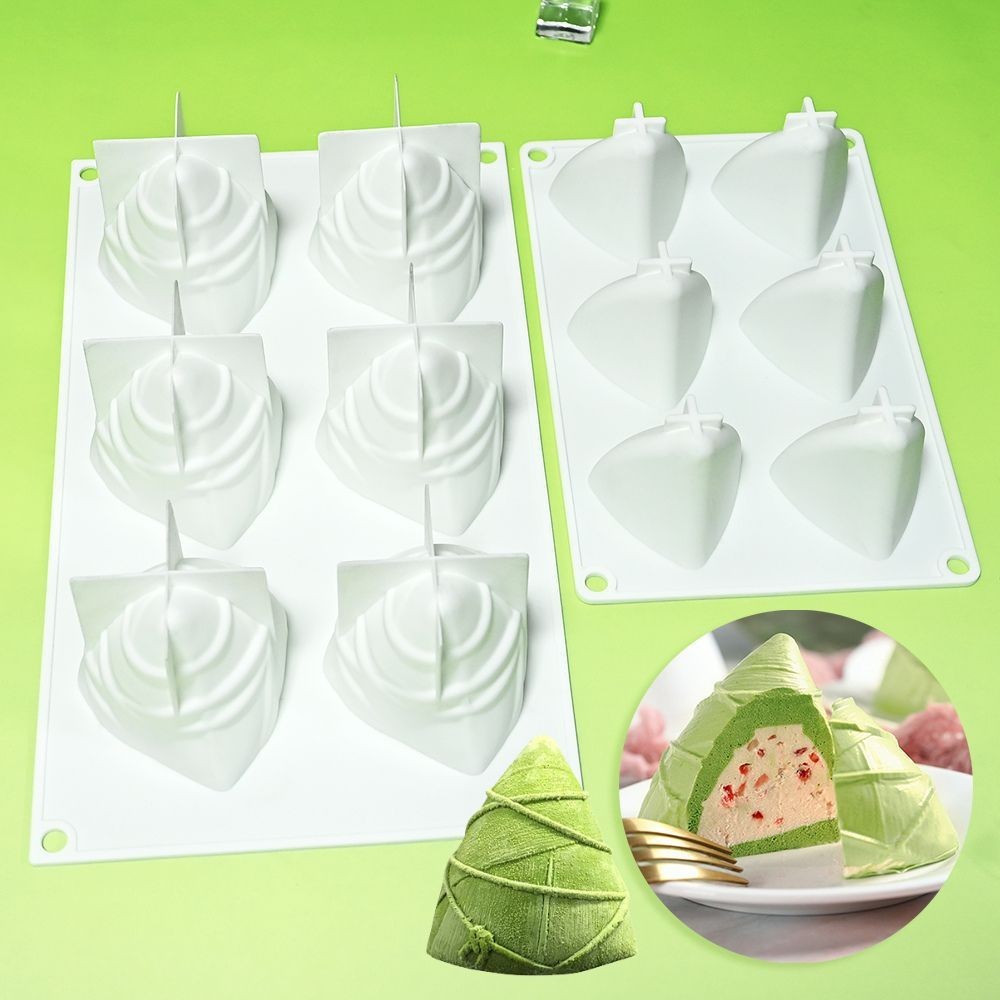 6 Khoang Thuyền Rồng Lễ Hội Zongzi Mousse Khuôn Silicon Sô Cô La Mousse Bánh Khuôn Thơm Nến Thạch Cao Khuôn Làm Bánh DIY- * * *