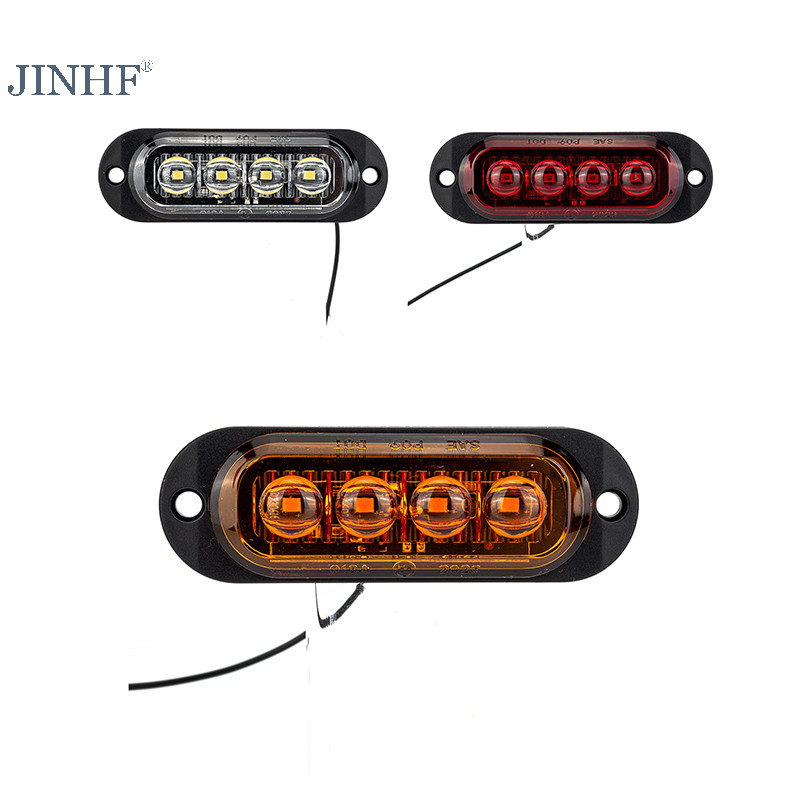 Jinhf 12V 24V Xe Tải LED Bên Đánh Dấu Ánh Sáng Xe Trailer DOT E8 Đánh Dấu Phản Quang Van Giải Phóng Đèn Cho Xe Tải RV Xe Buýt Thuyền HOT
