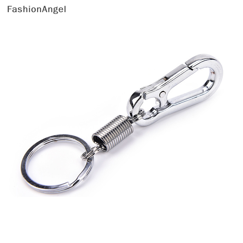 Fashionangel 1 Móc khóa bầu bằng thép không gỉ khóa carabiner khóa chống thất lạc có thể thu vào TH