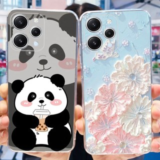 Ốp lưng Xiaomi Redmi 12 4G Redmi12 12R 5G Mèo Gấu Trúc Dễ Thương Sơn Hoa Silicon Mềm TPU Vỏ Điện Thoại