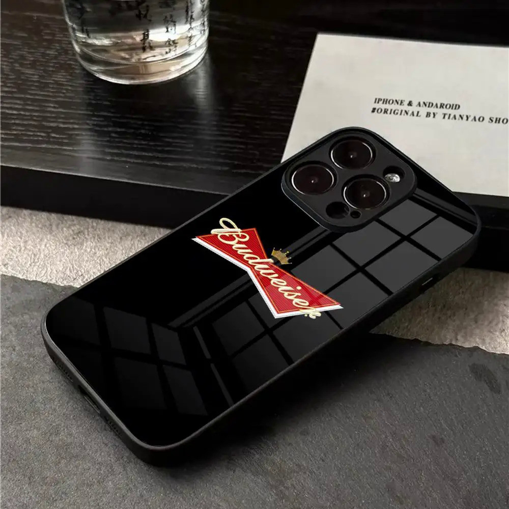 Ốp điện thoại bia BK-1 B-Budweiser cho Iphone 17,15 14 12 11 13 Pro Max Mini X 8 Xr Xs 7 Puls 6 pha lê 0821