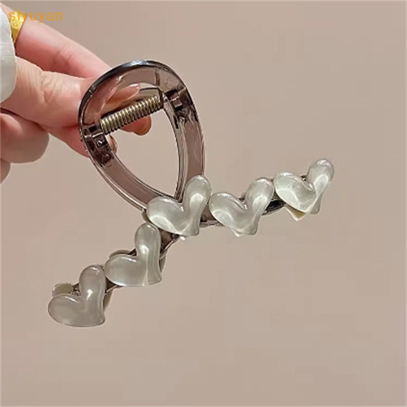 Siyuyan Mới Ngọt Ngào Trong Suốt Trái Tim Vuốt Tóc Cho Nữ Cô Gái Thanh Lịch Tình Yêu Vuốt Tóc Kẹp Tóc Thời Trang Phụ Kiện Tóc VN