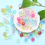 50 / 100 Chiếc 6MM-10MM Acrylic Iridescent Hình Tròn Hạt DIY Cho Trang Sức Làm Vòng Tay Vòng Cổ Bông Tai Dây Xích Điện Thoại Thời Trang