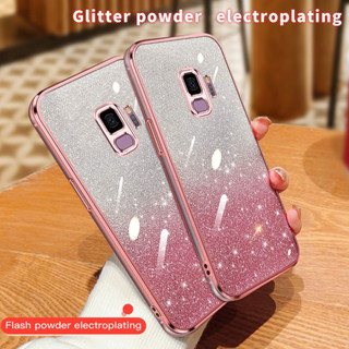 Vỏ Samsung s9 SM-G9600 SM-G960U1 SM-G960N SCV38 SM-G960X SC-02K Vỏ bột lấp lánh gradient đầy màu sắc mạ điện Vỏ mềm trong suốt chống rơi vỏ điện thoại