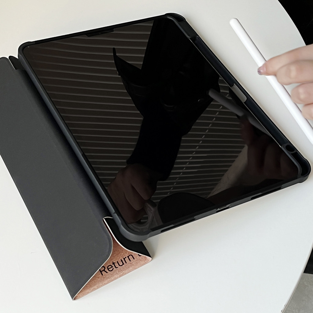Vỏ gấp ba lần cho IPad Mini6 mini7 5 6 7 8 9 Air Air Air2 Air3 Air4 Air5 Air6 10.9 "Pro10.5 Pro11 Pro12,9 2018 2022 Air Pro 11 13 2024 Vỏ da họa tiết máy tính xách tay