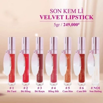 Son kem lì Velvet Lipstick Collagen Hàn Quốc 5G - Cam kết chính hãng - Date 04/2027
