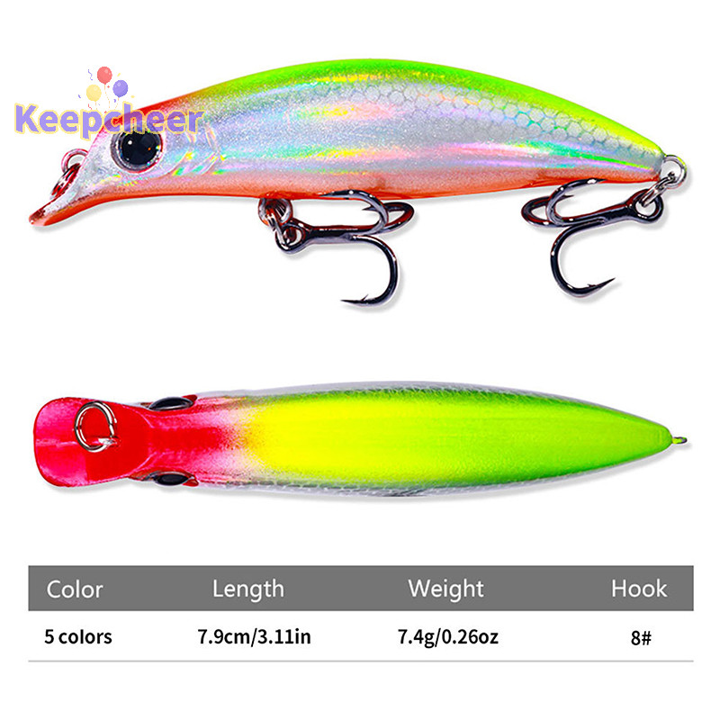 [Keepcheer] Mồi câu cá Minnow 7.4g 7.9cm Chìm nước đầy đủ Accesorios Cá chép Bass Mồi câu cá nhân tạo [Mới]
